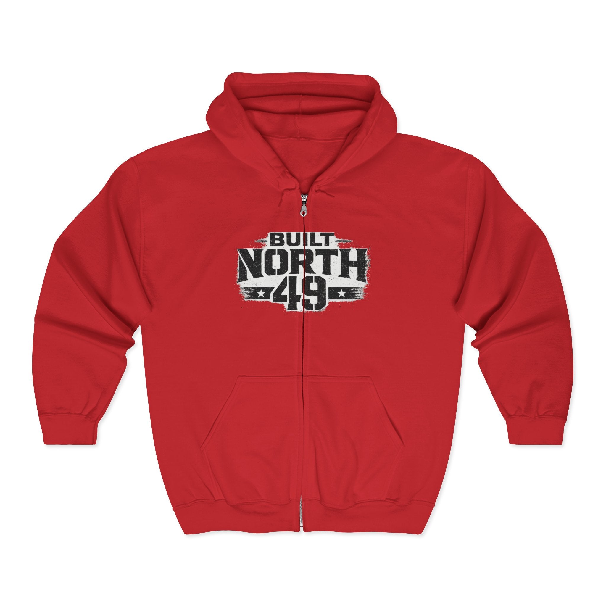 Built North 49 Zip Hoodie — 'Built North 49' Full-Zip Sweatshirt