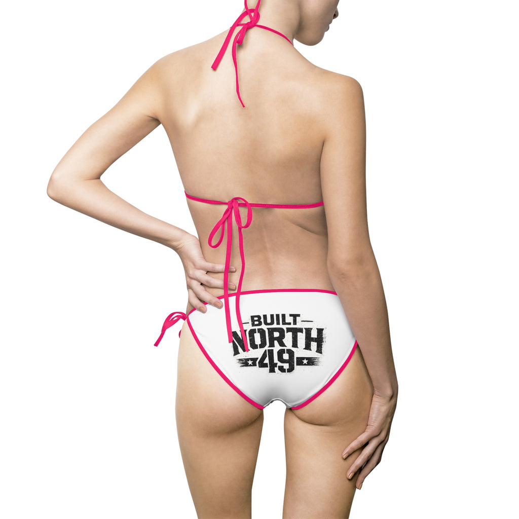 Women’s White Triangle Tie-Side Bikini Swimsuit