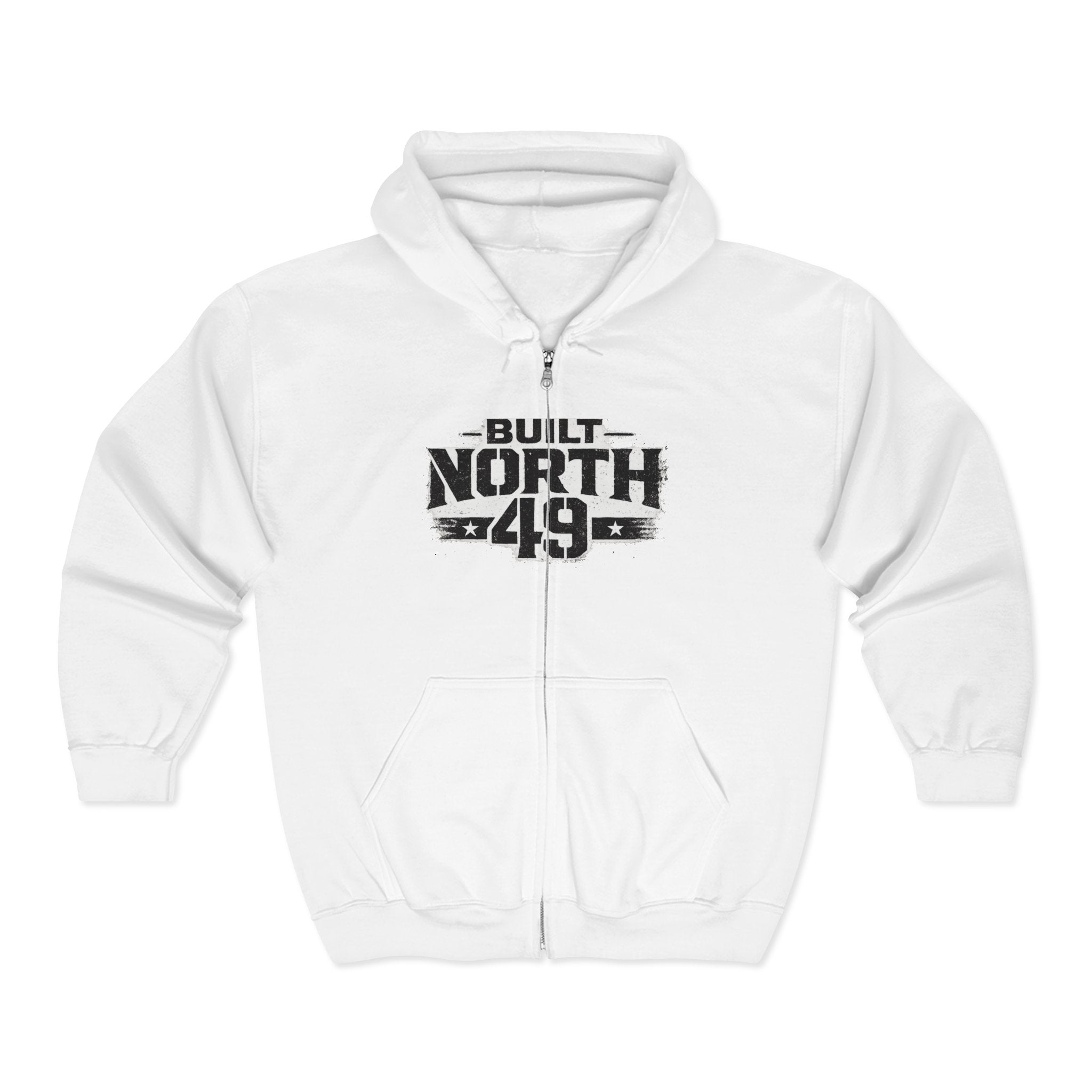 Built North 49 Zip Hoodie — 'Built North 49' Full-Zip Sweatshirt