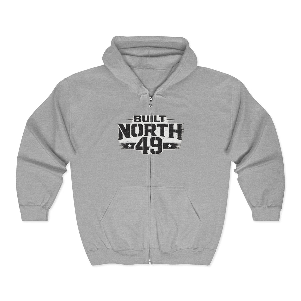 Built North 49 Zip Hoodie — 'Built North 49' Full-Zip Sweatshirt