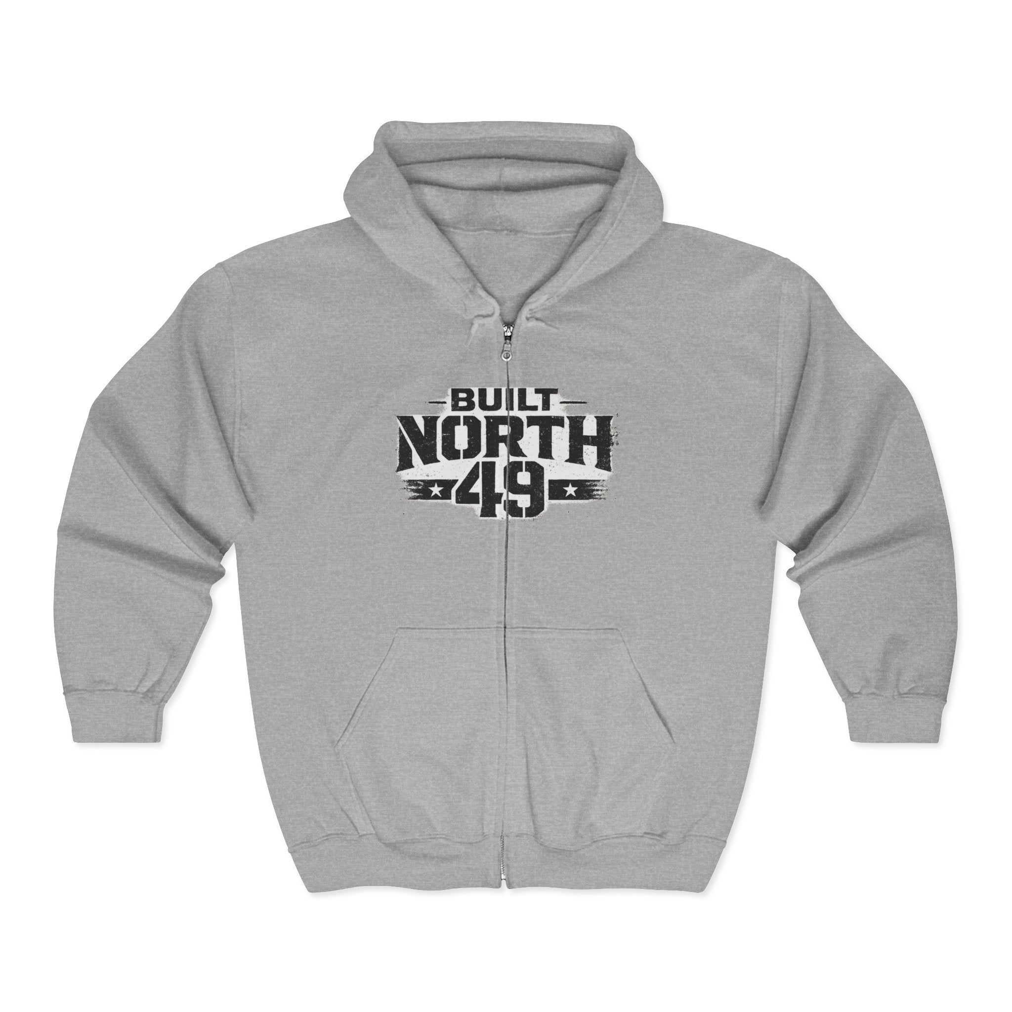 Built North 49 Zip Hoodie — 'Built North 49' Full-Zip Sweatshirt