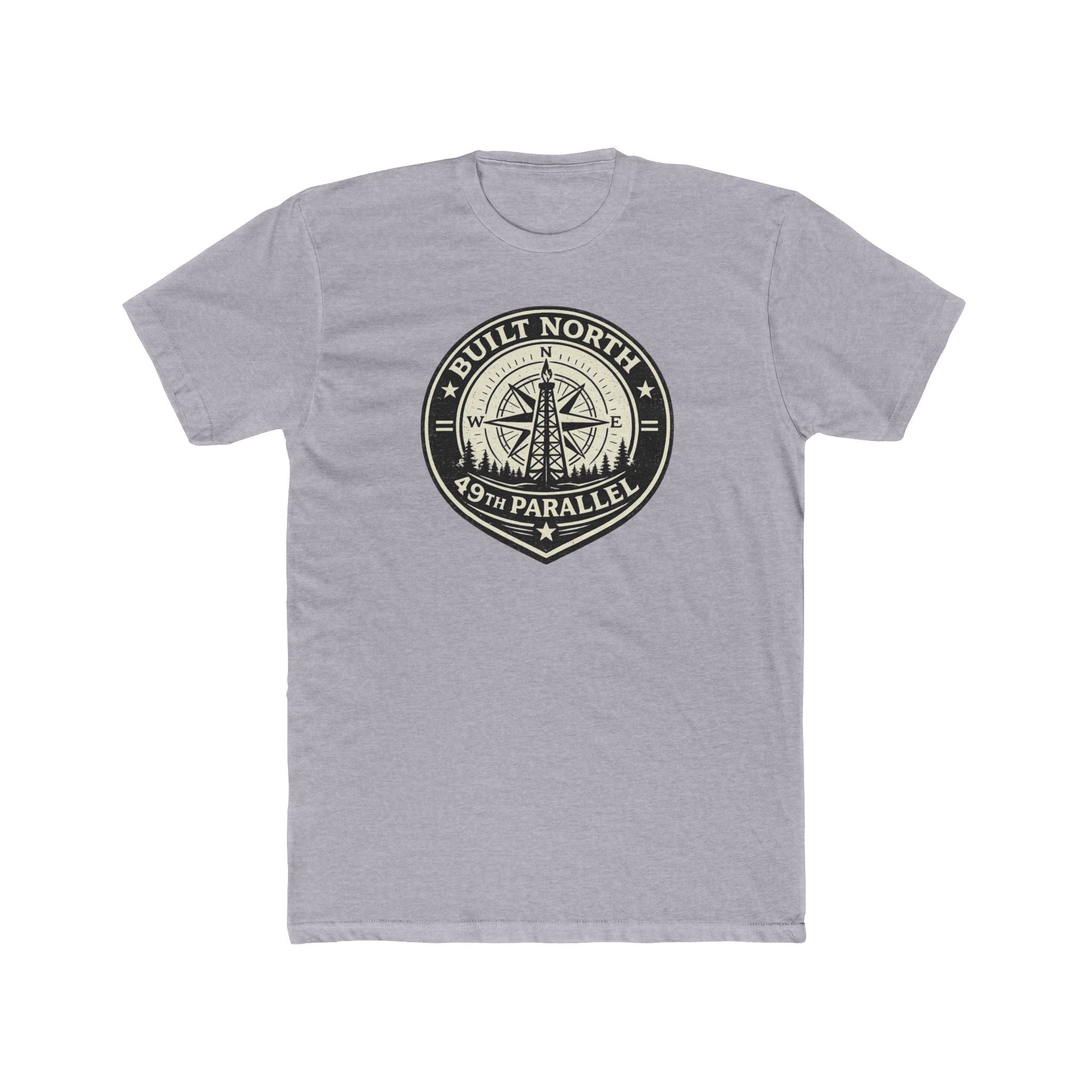 Built North 49th Parallel Compass Badge T-Shirt