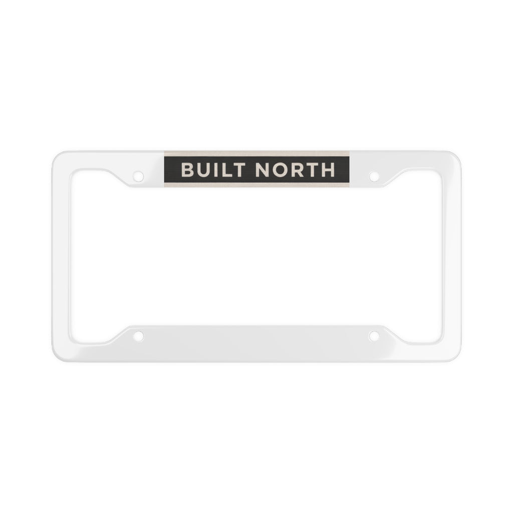 Stainless Steel License Plate Frame — "BUILT NORTH" Slim Chrome Car Frame