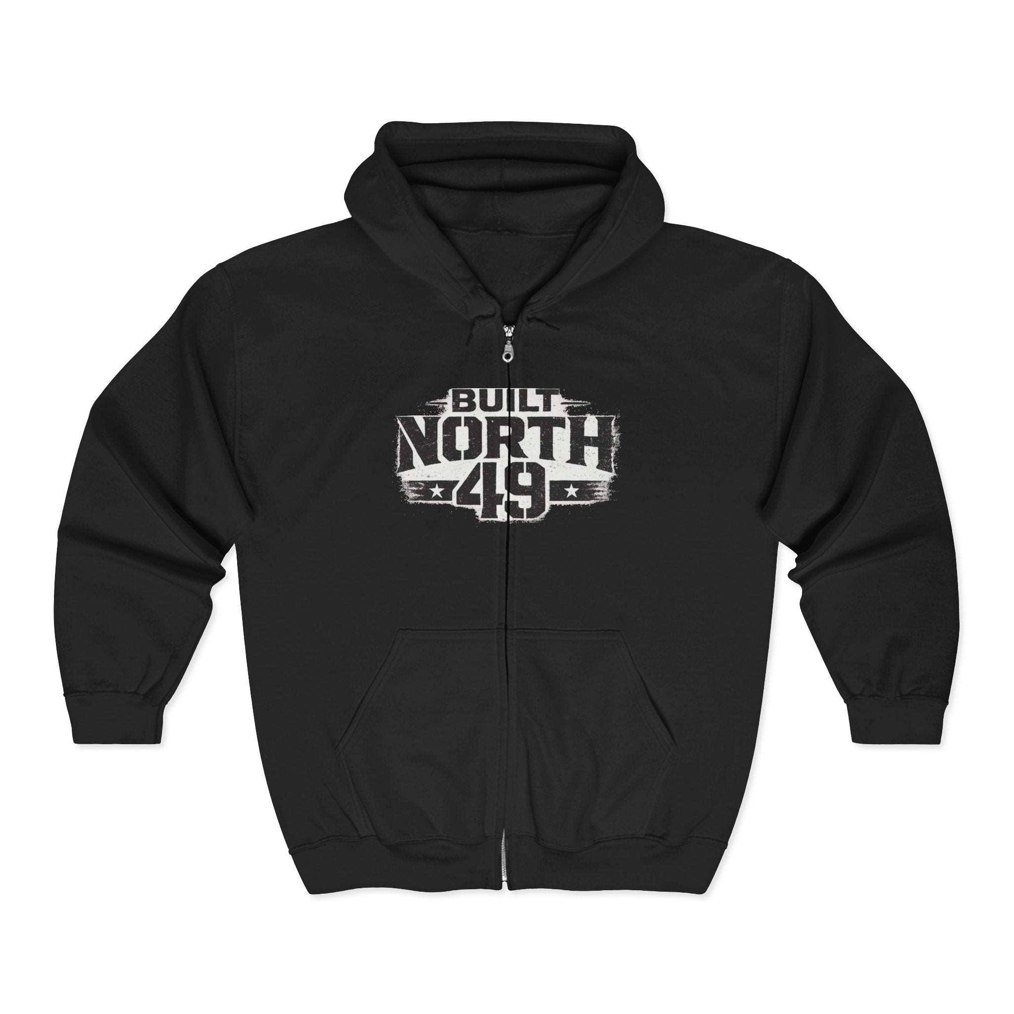 Built North 49 Zip Hoodie — 'Built North 49' Full-Zip Sweatshirt