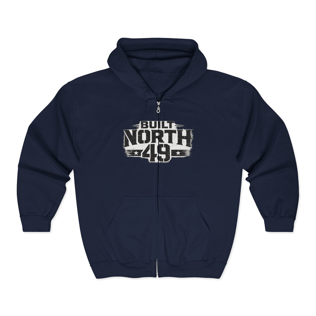 Built North 49 Zip Hoodie — 'Built North 49' Full-Zip Sweatshirt