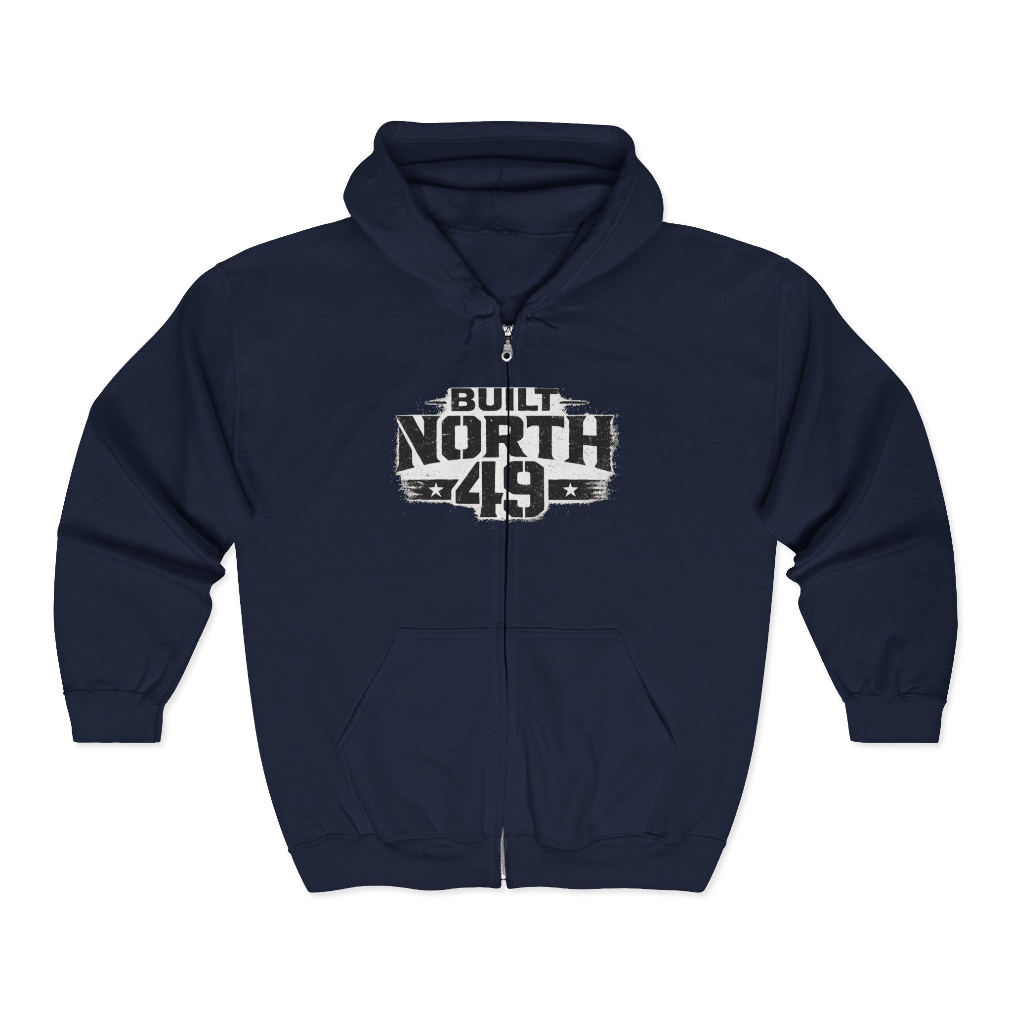 Built North 49 Zip Hoodie — 'Built North 49' Full-Zip Sweatshirt
