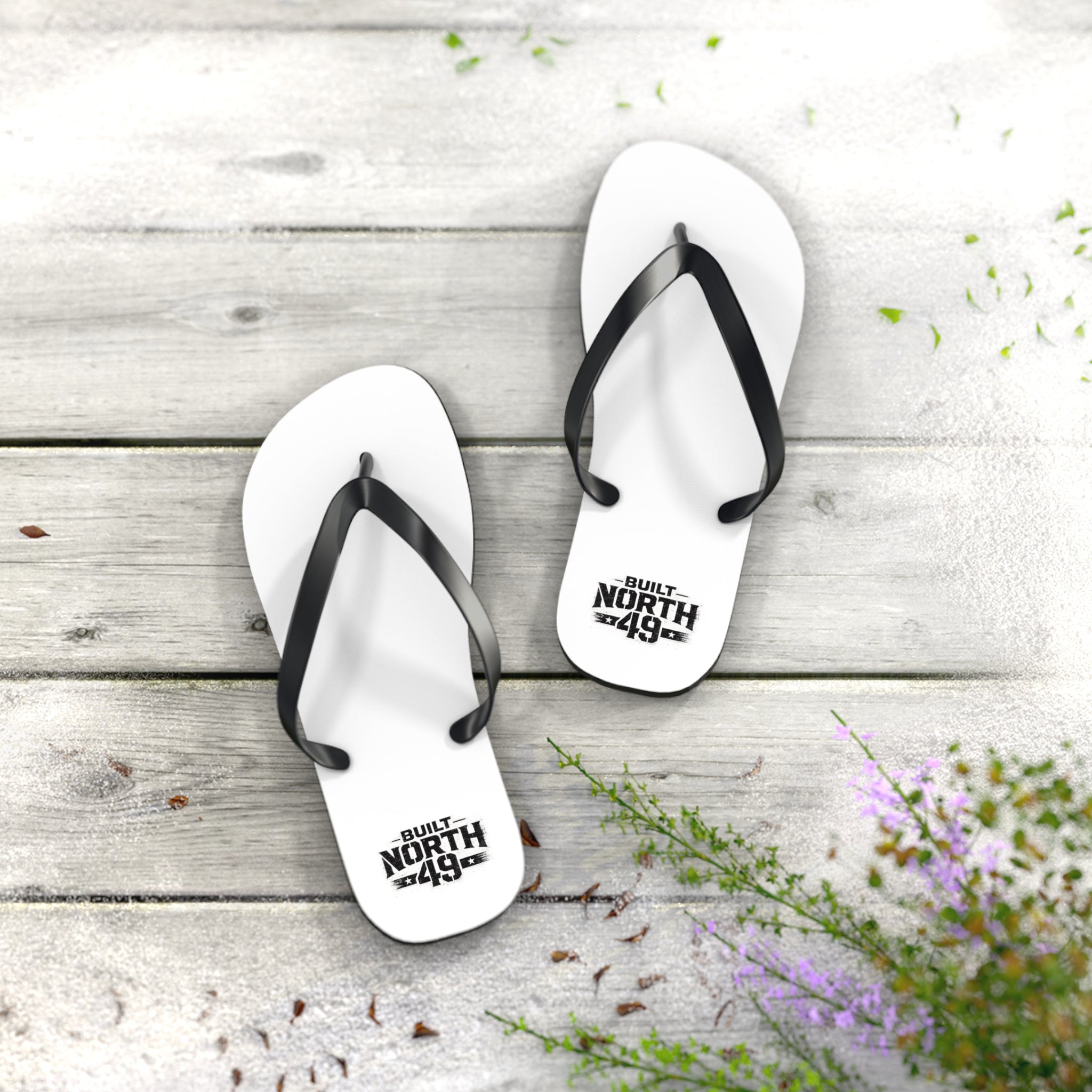Built North 49 Flip Flops – Casual Beach Thongs with Compass Logo