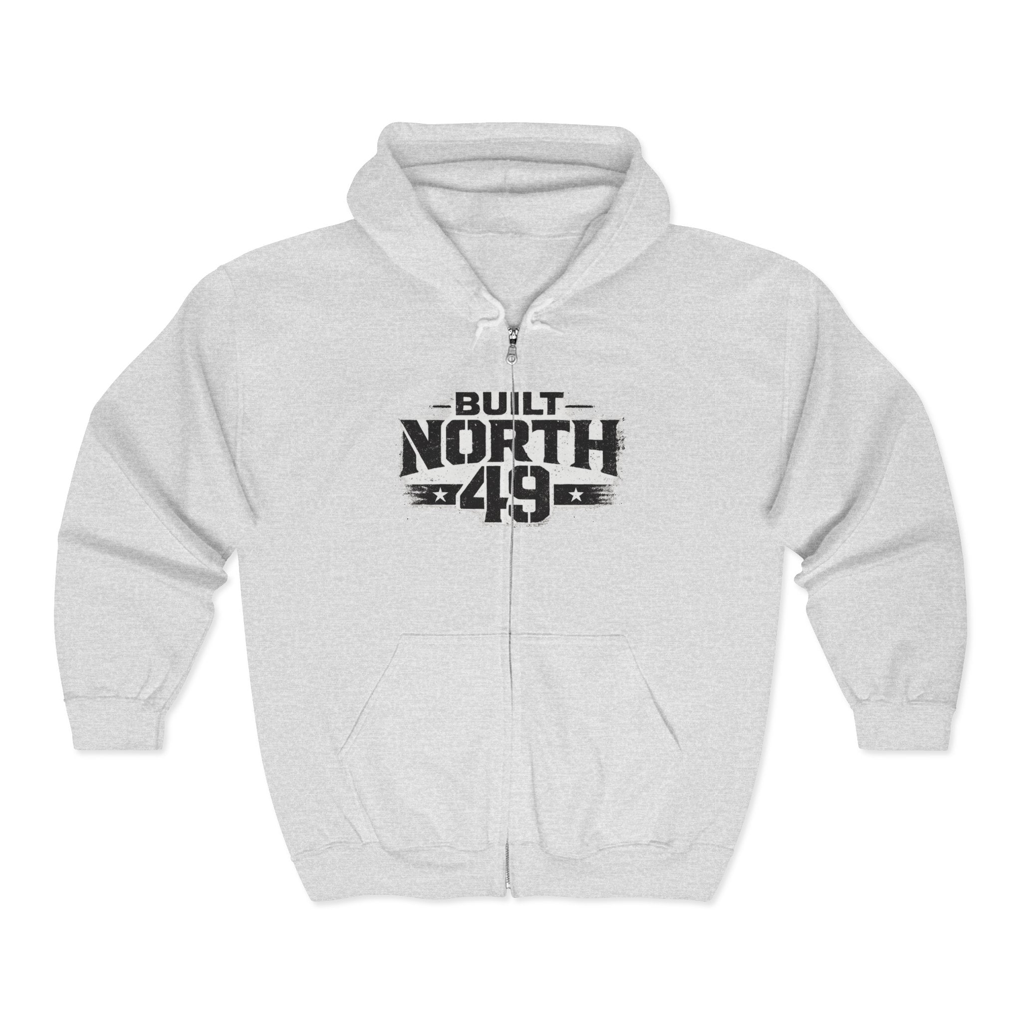 Built North 49 Zip Hoodie — 'Built North 49' Full-Zip Sweatshirt