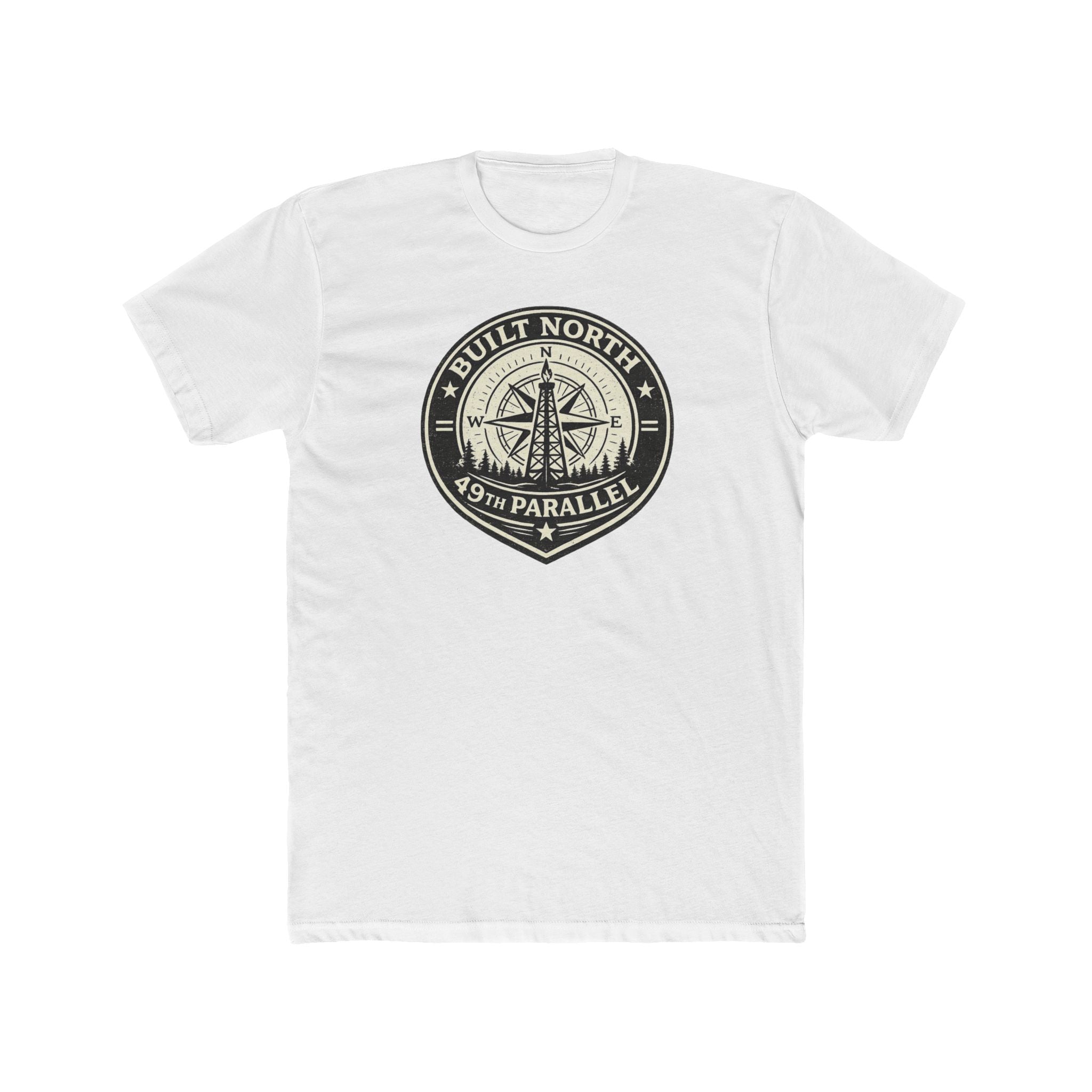 Built North 49th Parallel Compass Badge T-Shirt